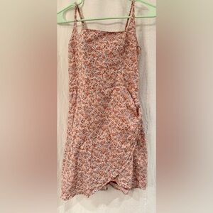 Abercrombie & Fitch Floral Strappy Summer Dress in Peach and Blue